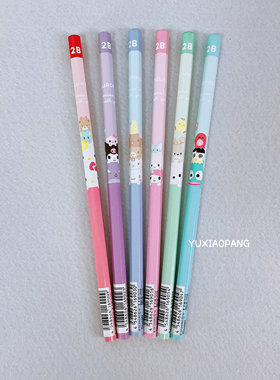 三丽鸥人物限定 日本制 ts-fa限量款六角杆木铅笔2B黑色芯