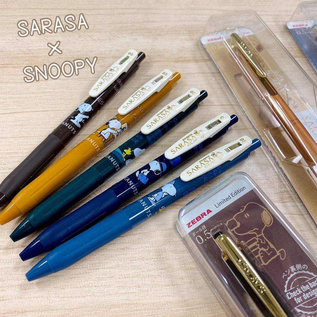 史努比限定 日本 zebra斑马限量款sarasa复古色中性笔jj56金属杆