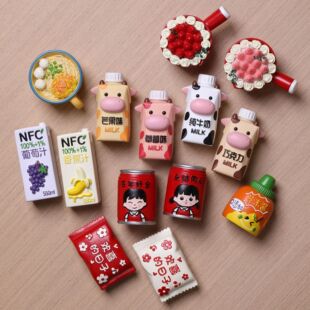 正品-兔鸭家冰箱贴可爱创意卡通美食文创马卡龙蛋糕居家装饰品