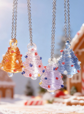 淄博琉璃圣诞项链吊坠手工玻璃饰品高级感小众轻奢配饰小礼物