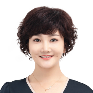 假发女短发中老年妈妈真发发套全真人发头套自然蓬松假头发短卷发