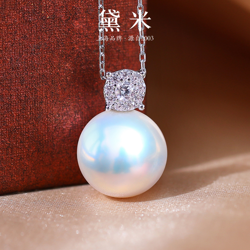 黛米11-12mm正圆珍珠项链S925银