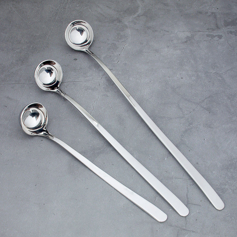 304火锅自助调料勺 不锈钢长柄小勺子商用15毫升加厚厨房酱料油勺
