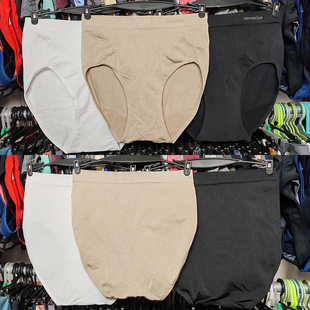 外贸高腰收腹女内裤束腰提臀速干透气无缝面料厚纯色高开叉三角裤