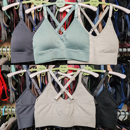 外贸运动内衣无钢圈可拆垫交叉细带速干透气美背心瑜伽健身文胸罩