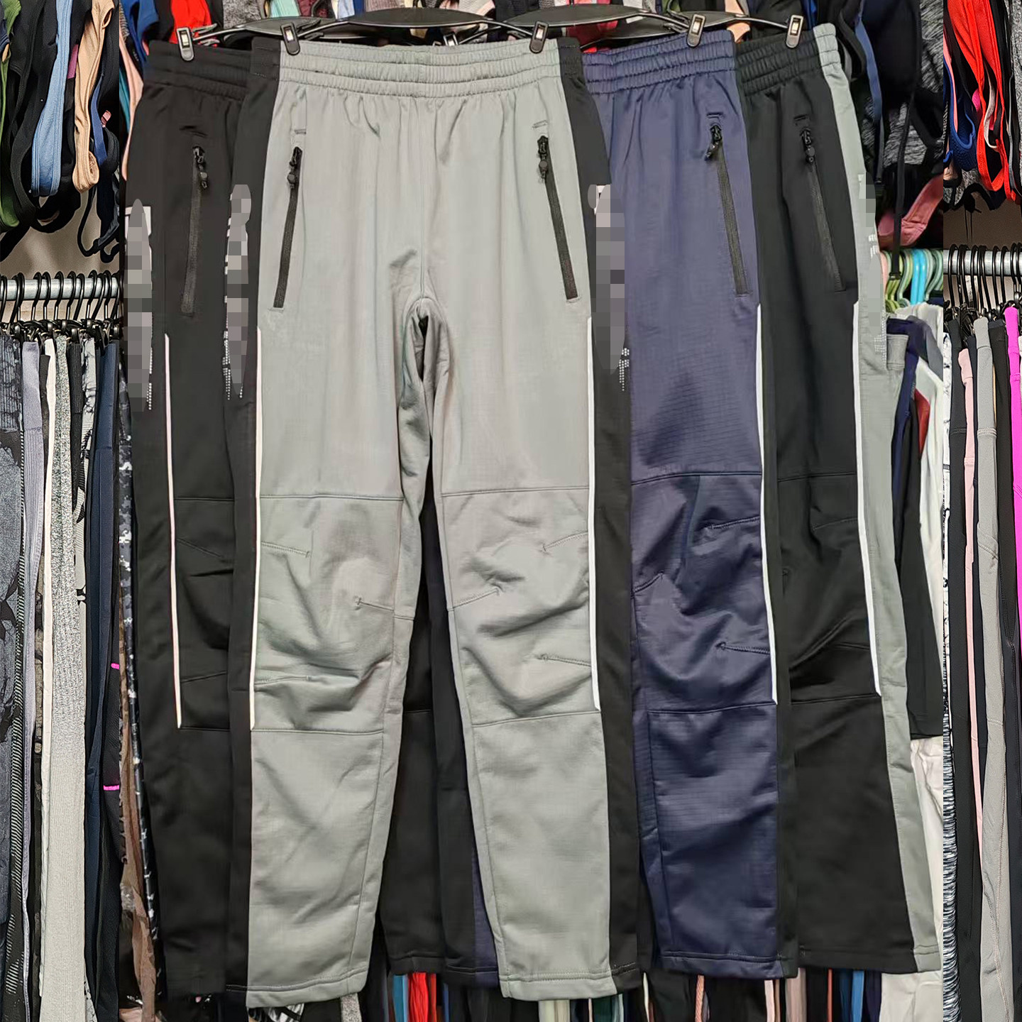 外贸男士骑行裤拉链口袋防风透气防水耐磨春秋冬四季保暖加绒长裤