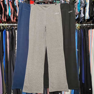 子女 长裤 外贸喇叭裤 棉质瑜伽运动跑步健身高腰口袋透气弹力大码