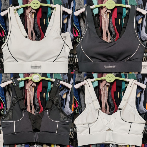 外贸运动内衣瑜伽跑步速干后排扣可拆胸垫无钢圈大码减震健身文胸