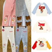 Babyking 套装 25秋冬BE儿童长袖 T恤男女童宝宝卡通印花上衣打底裤