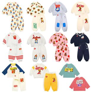 Babyking 26春夏新款儿童宝宝个性洋气印花长袖T中小童幼儿园套装