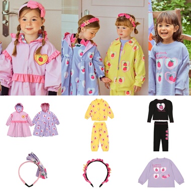 BabyKing 25秋冬4BE韩版儿童可爱草莓卫衣套装男女童卫衣外套长裤