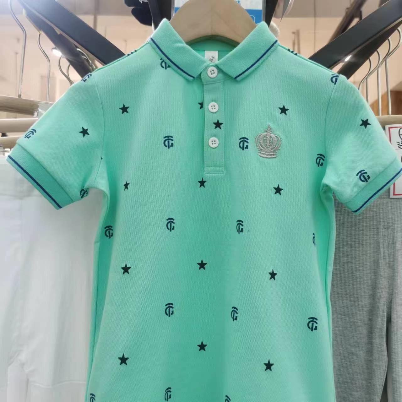 6805白色潮牌男童装短袖POIO杉夏季新款翻领帅气中大儿童保罗衫