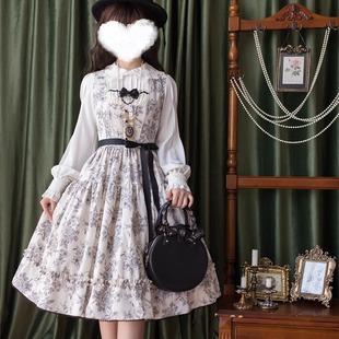 ◆原创定制◆素描野玫瑰lolita优雅日常复古甜美jsk背心裙◆