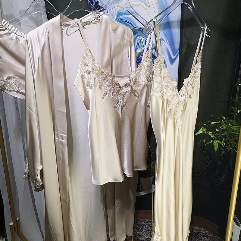 清凉 宅家有礼款真丝睡衣100桑蚕丝套装家居服浴袍性感蕾丝晨袍,女士内衣/男士内衣/家居服,睡袍/浴袍,淘宝优惠券,粉丝福利购,淘宝优惠卷