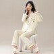 长袖 全棉家居服新款 开衫 简约宽松大码 套装 高级纯棉睡衣女春秋冬款