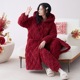 珊瑚绒加绒红色本命年女士2023年新款 睡衣女冬季 加厚三层夹棉女款