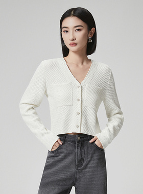 2024年秋季新品低调静奢时髦利落气质珠片纱小香风开衫PC3W21696L