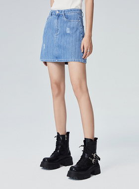 普普风商场同款2025年迷你裙重工提花个性不对称迷你半裙女22490