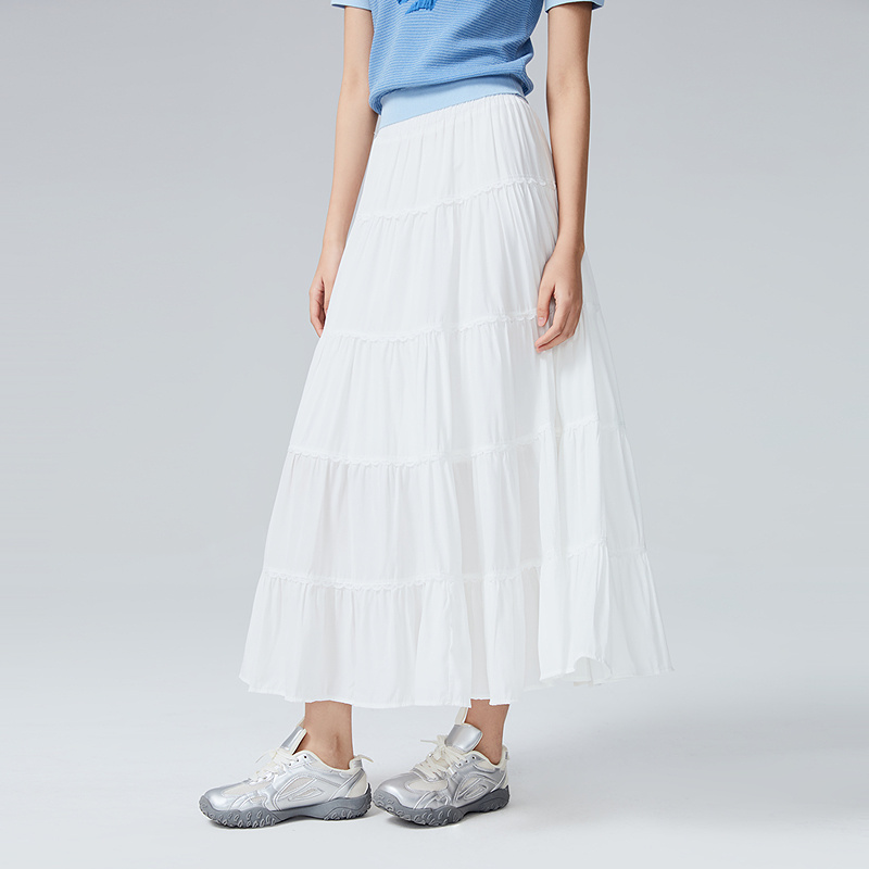 普普风优雅蛋糕半裙女2025新款春夏季小个子高腰显瘦a字半身裙女