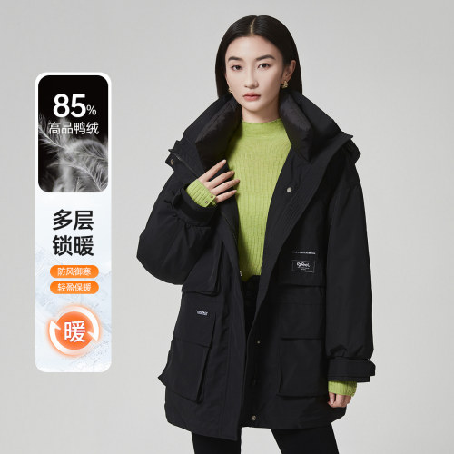 2024年秋季新款女装时尚简约温暖自由叠穿冲锋羽绒服PD1Y21587L