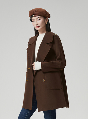2024年秋季新款女装时尚简约宽松显瘦A型呢大衣OD2D20283L