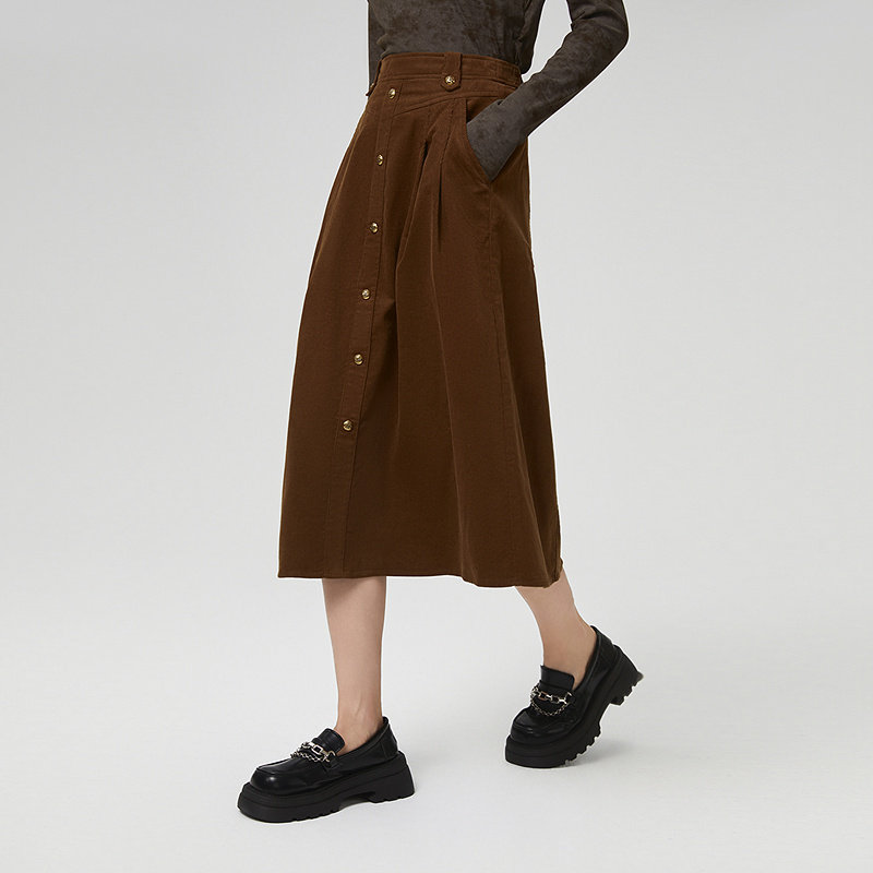 普普风秋冬款半身长裙优雅学院风显瘦高级百褶灯芯绒直筒短裙女装,女装/女士精品,半身裙,淘宝优惠券,粉丝福利购,淘宝优惠卷
