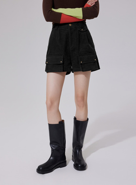 普普风多口袋潮感灯芯绒短裤OD3K20492S