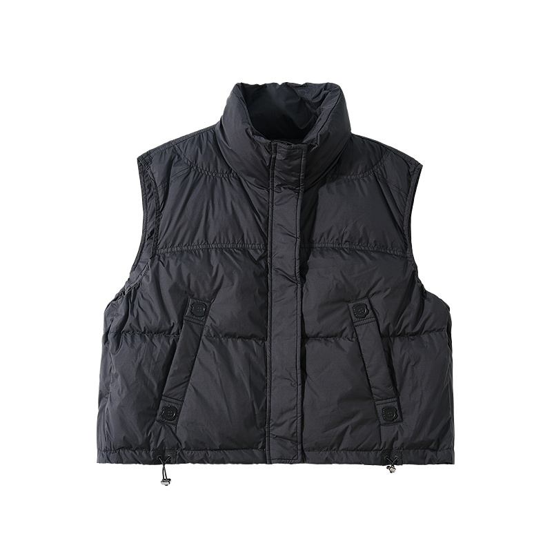 普普风2025年新款商场同款纯色时尚宽松休闲立领百搭羽绒棉马甲女