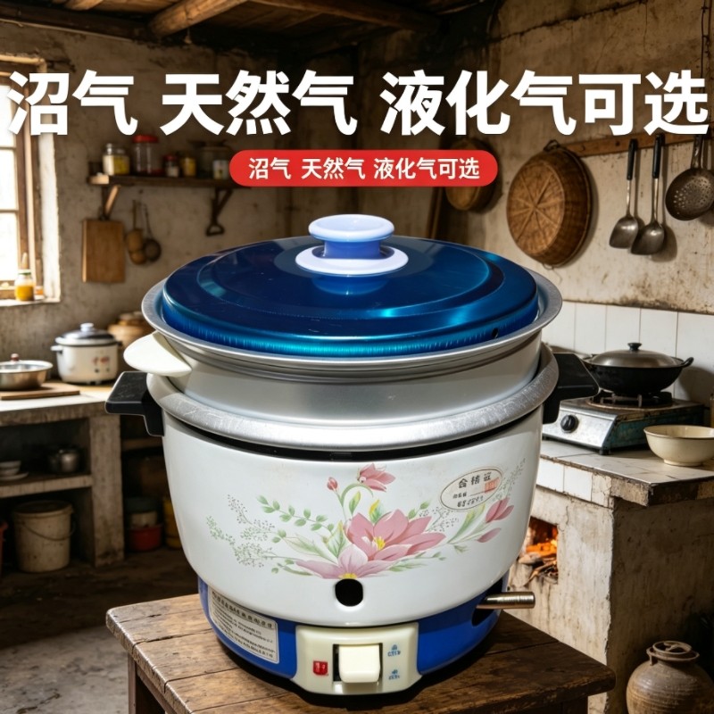 2L分体式沼气饭锅天然气饭锅液化气饭锅户外渔民煮饭锅气锅电饭锅