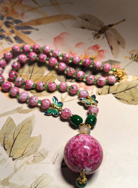 淄博琉璃手工烧制个性定制新中式项链古风配饰百搭饰品