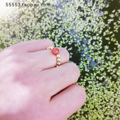 原创设计轻奢风镀金铜戒指天然红玛瑙戒指女款新中式国风古装戒指