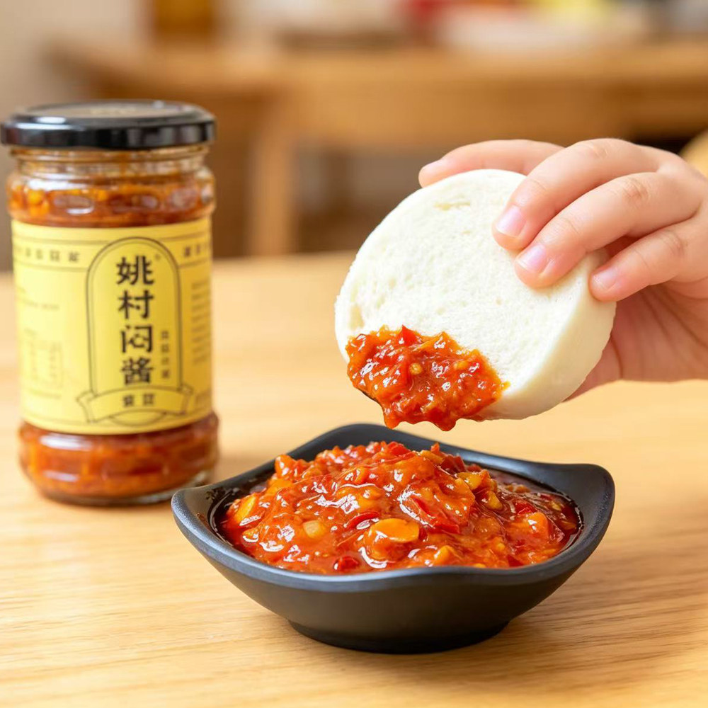 宣城郎溪姚村闷酱河虾酱小麦黄豆蚕豆肉沫特色 下饭焖酱4瓶套餐