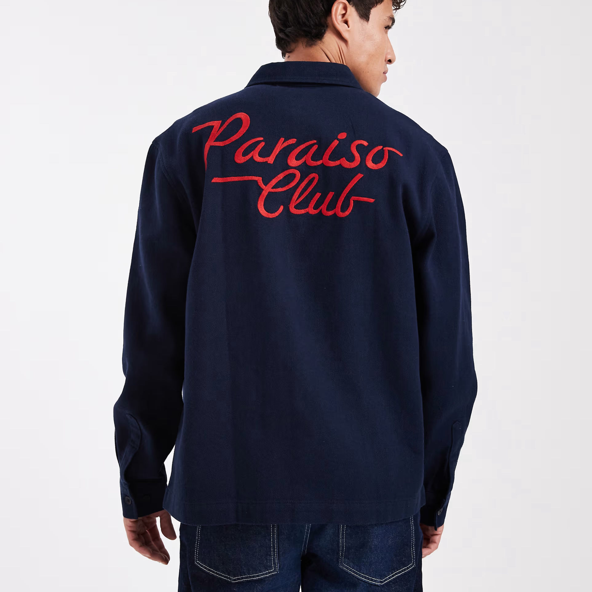 美女当家英国代购2025年新款字母刺绣翻领纽扣前襟潮流帅男士衬衫