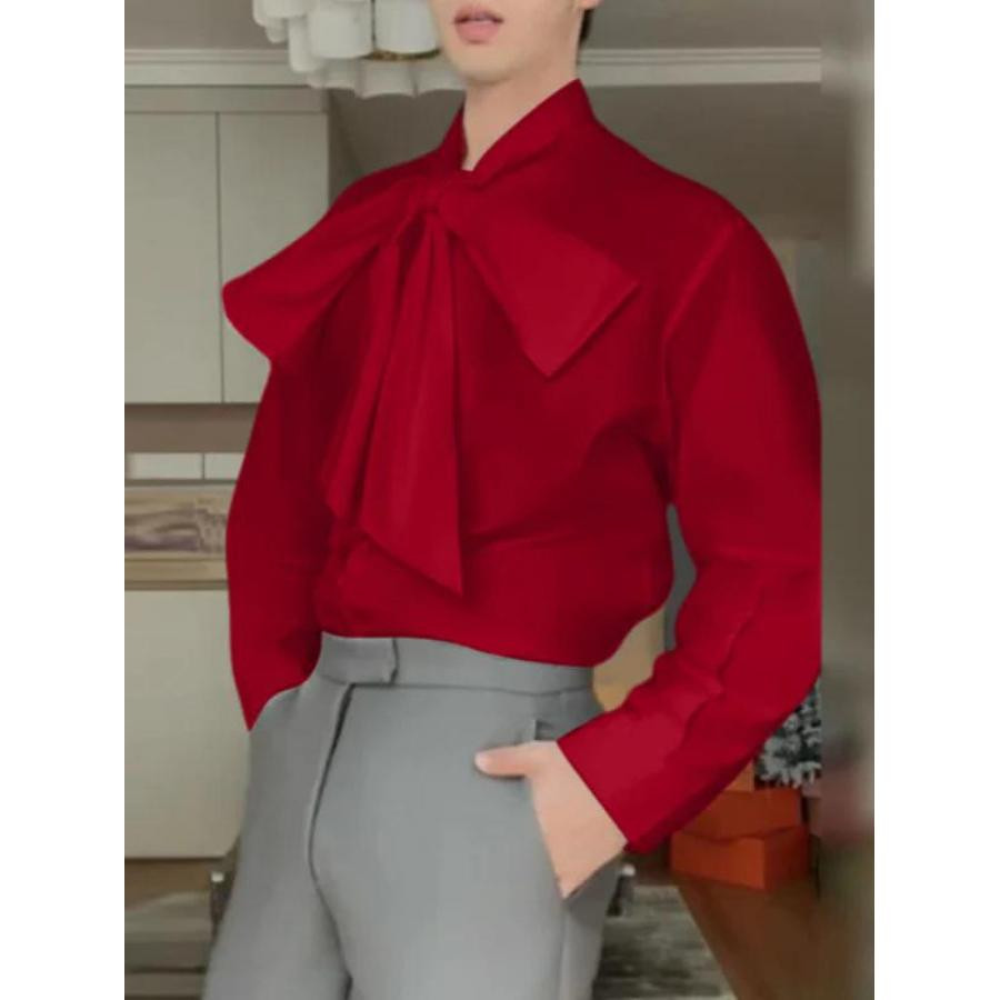 赞美女当家英国代购2025新款时尚蝴蝶节设计感休闲型男长袖衬衣帅