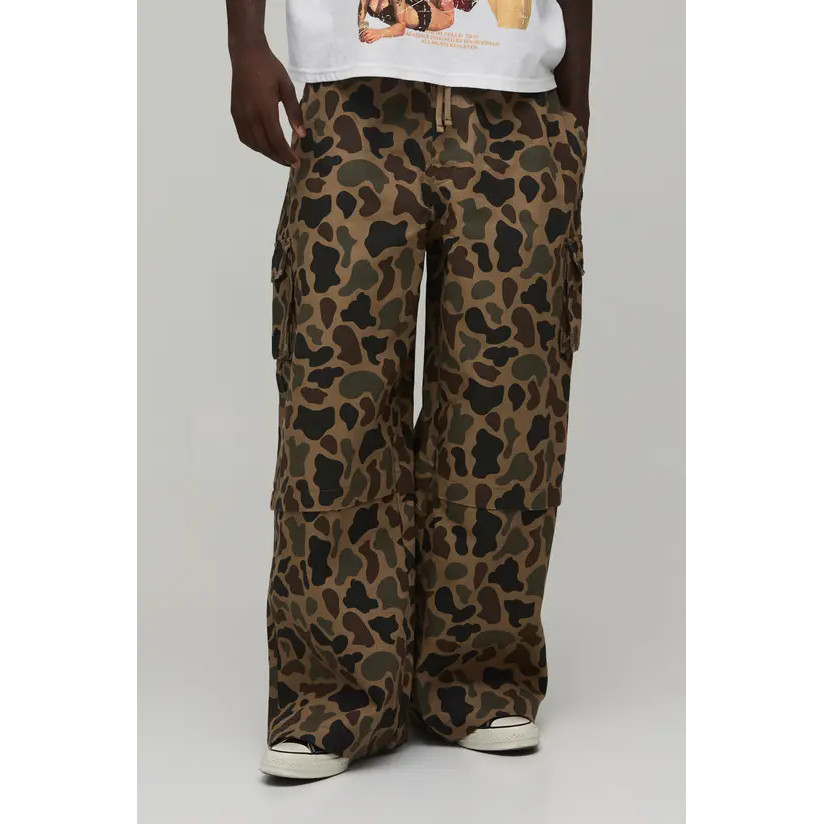 美女当家英国直邮2026新款个性迷彩印花复古时尚帅气休闲工装长裤