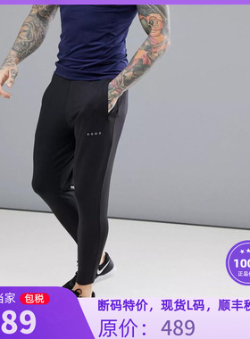R美妞英国直邮黑色修身小脚时尚运动休闲弹力舒适型男帅气九分裤