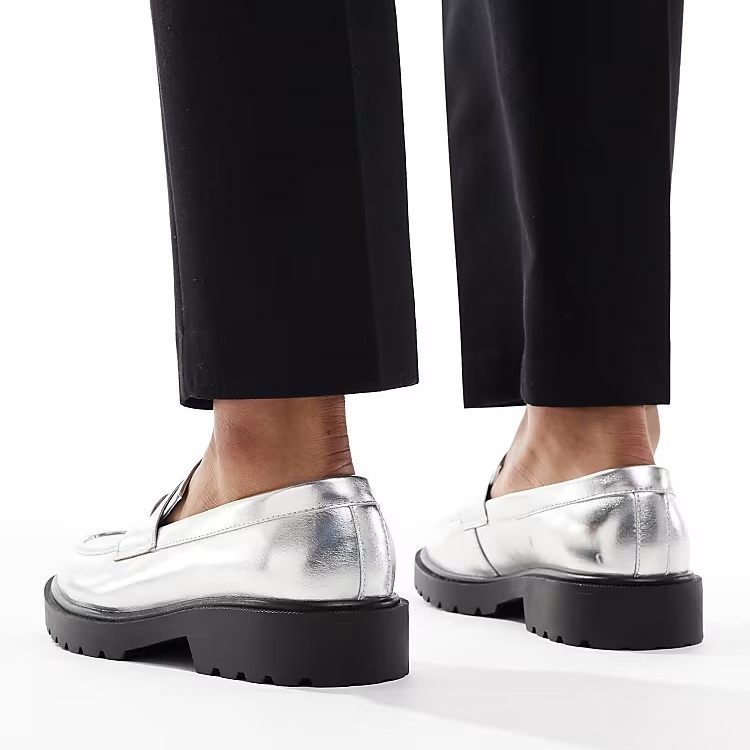 美女当家2026新款英伦风厚底乐福鞋男银色圆头百搭通勤老钱风单鞋,流行男鞋,乐福鞋（豆豆鞋）,淘宝优惠券,粉丝福利购,淘宝优惠卷