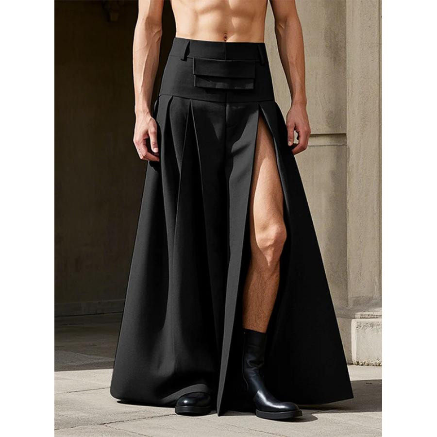 赞美女当家英国代购2025新款时尚高开叉性感吸睛骚气男士百褶裙潮