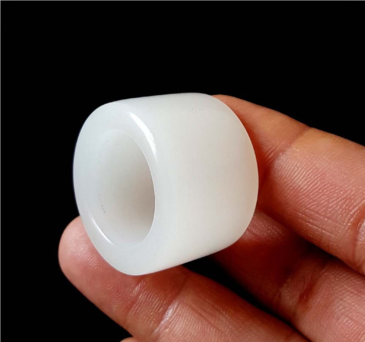 天然羊脂级白玉男士戒指