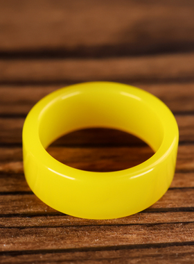 天然和田玉黄玉戒指指环