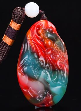 彩玉莲花籽料连年有余天然和田玉