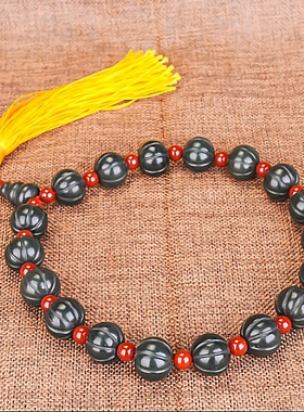 天然正品和田玉青玉佛珠手把件南瓜珠念珠挂件福瓜珠子把玩件手链