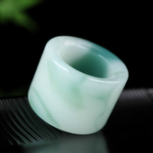 和田玉翠青玉扳指戒指复古宫廷风大拇指指环新疆玉器玉扳指男款