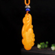 天然新疆和田玉黄玉如意吊坠吉祥如意玉石小挂件男款 女士项链挂坠