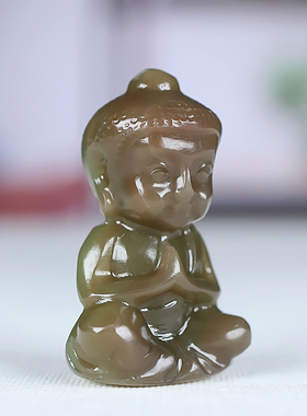 和田玉糖料宝宝佛挂件手把件