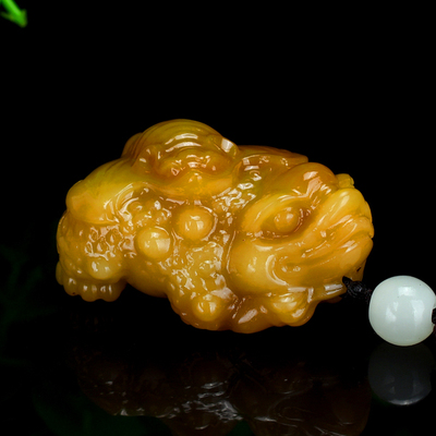 天然和田玉糖玉籽料玉蟾蝙蝠手把件糖料招财纳福三足金蟾把玩件