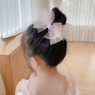 儿童超仙蝴蝶结抓夹丸子头固定神器女童小公主发卡夏天发饰头饰女