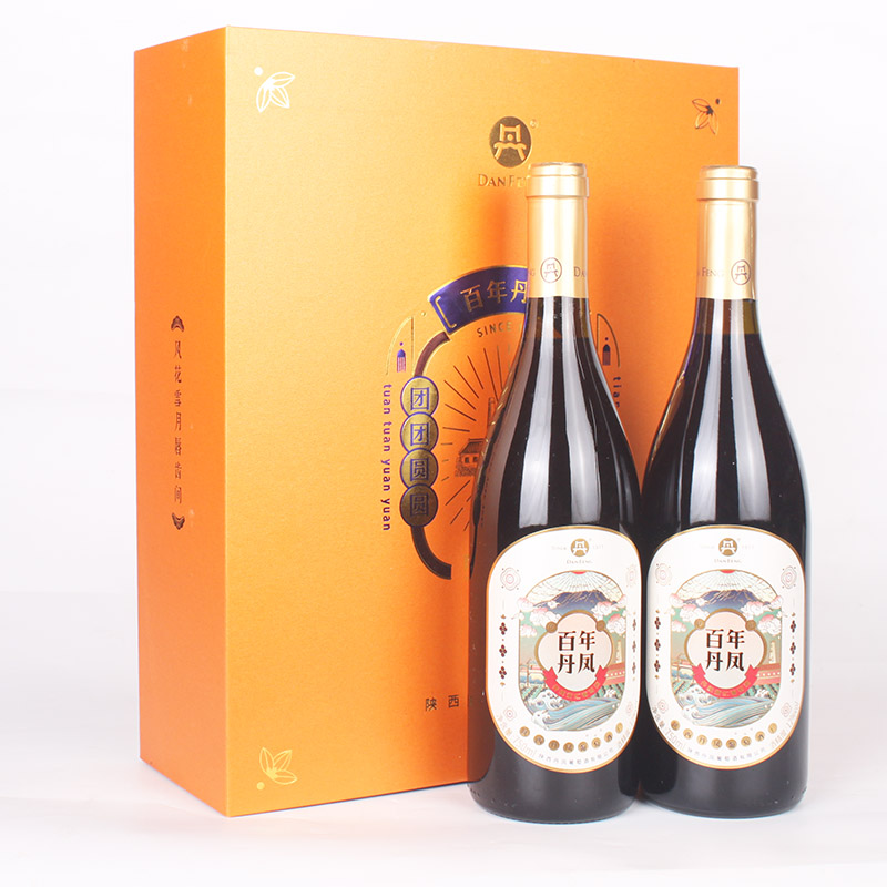百年丹凤传统葡萄酒嘉礼双支礼盒2支装甜红甜型经典口味红酒
