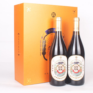 丹凤2支礼盒装传统甜红葡萄酒