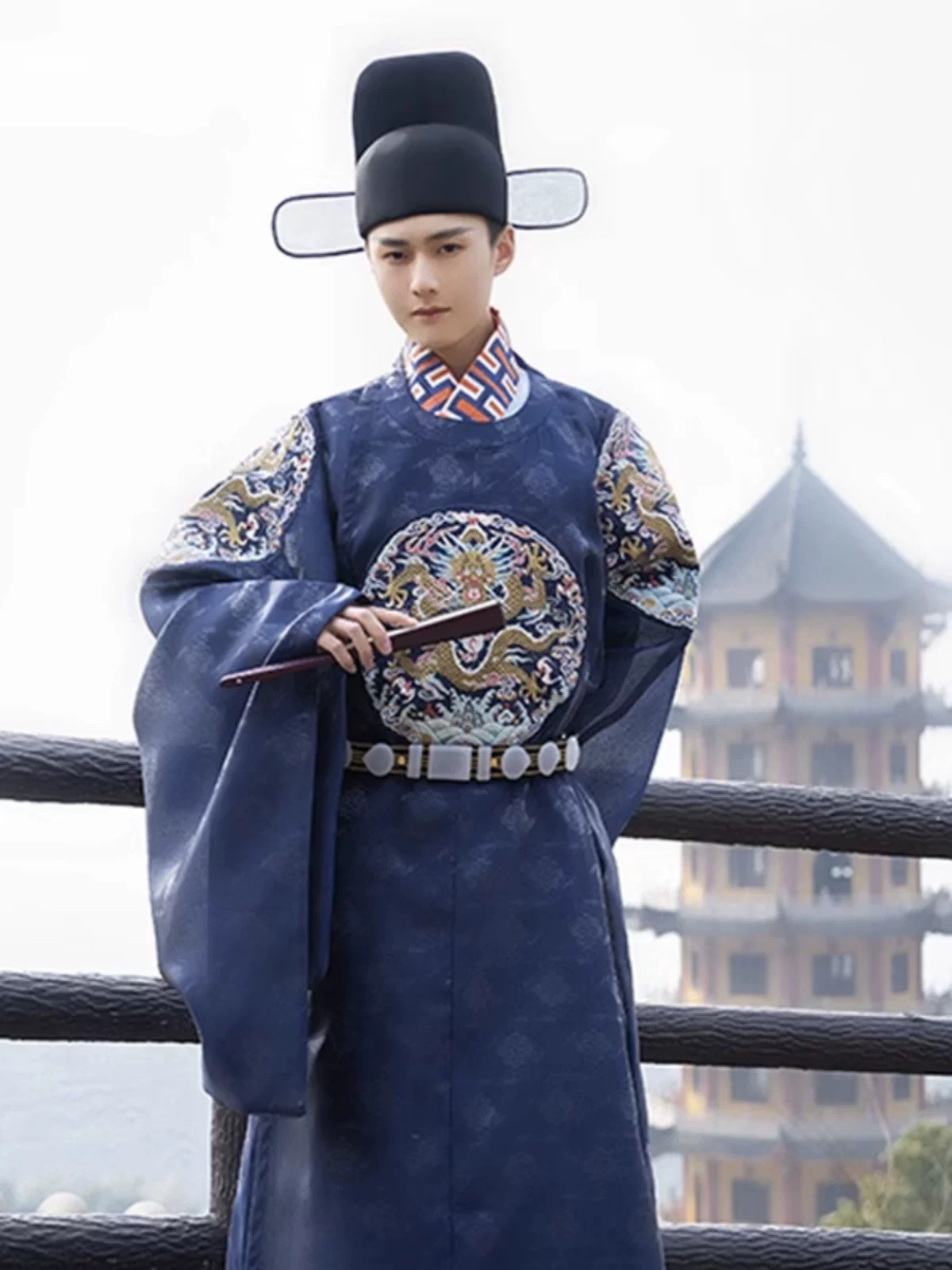 出租明制圆领袍明制婚礼婚服男款父亲主持人汉服走秀款古装拍照